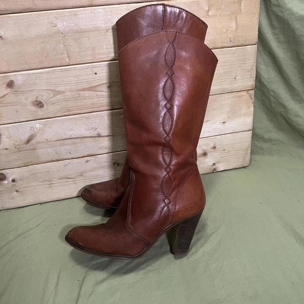Vintage 1970s Brazil Boho Chic Western Cowboy Boots Womens size 7.5 - Picture 5 of 8